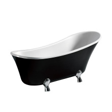 Indoor Portable 1760x720x760MM White Black Acrylic Clawfoot Bathtub
